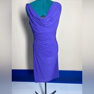 Lauren by Ralph Lauren size 10 ruched purple dress scoop neck